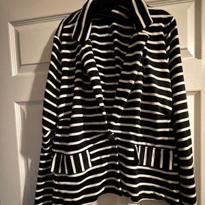 Navy Blue and White Blazer